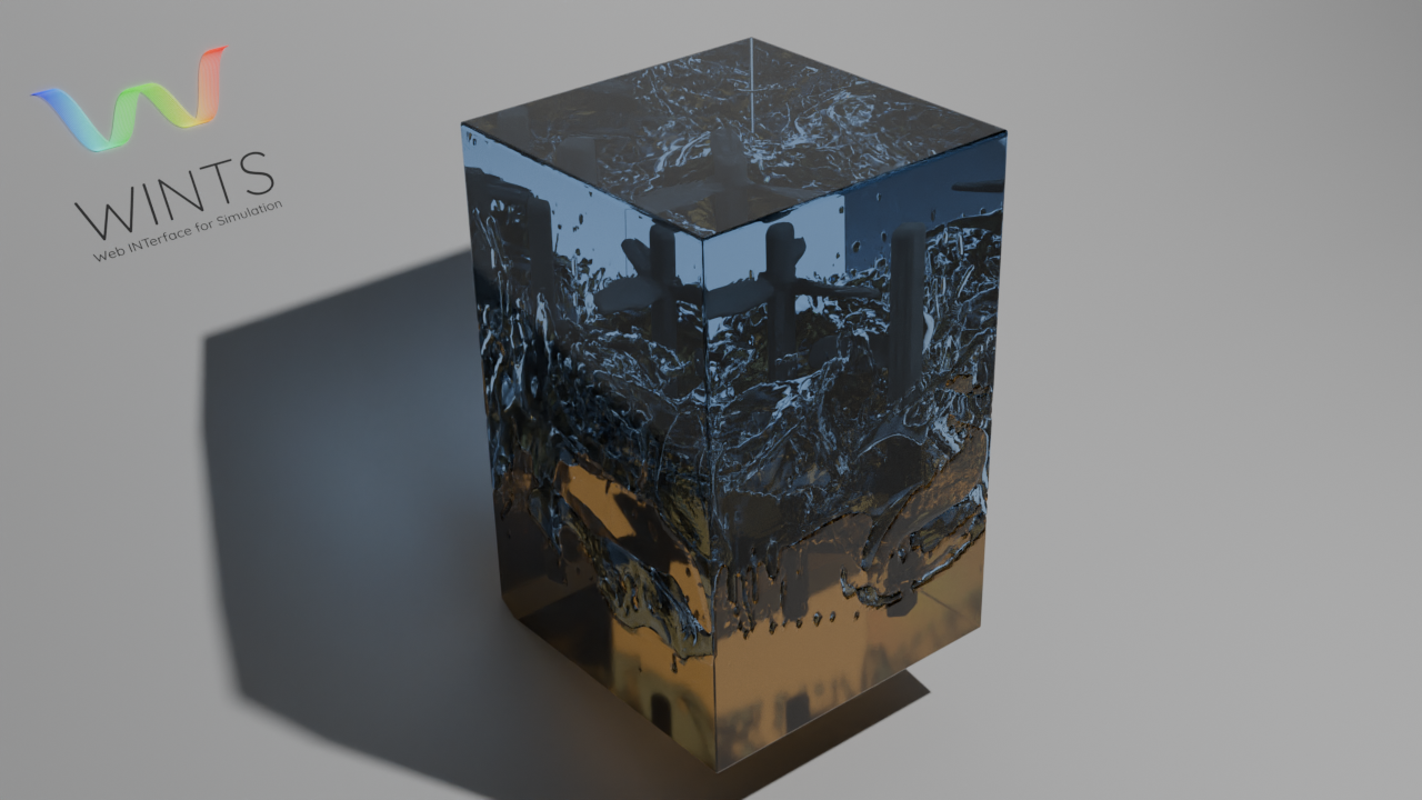Illustration of a skid-mounted fluid mixing simulation